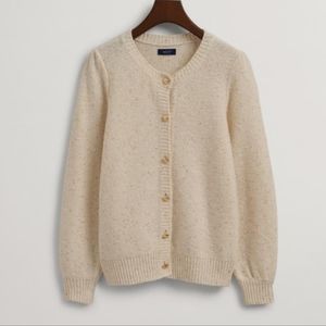 GANT wool blend gold yarns cream cardigan size M